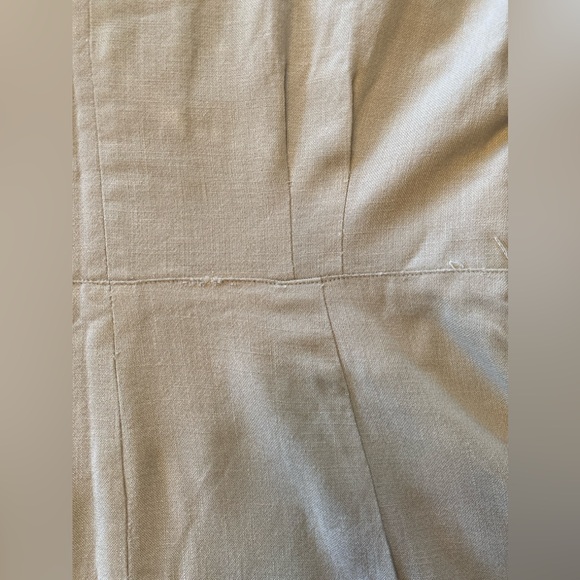 Vintage Original Franklin Embroidered Cutouts Shift Wiggle Dress M Linen Beige - Picture 16 of 16